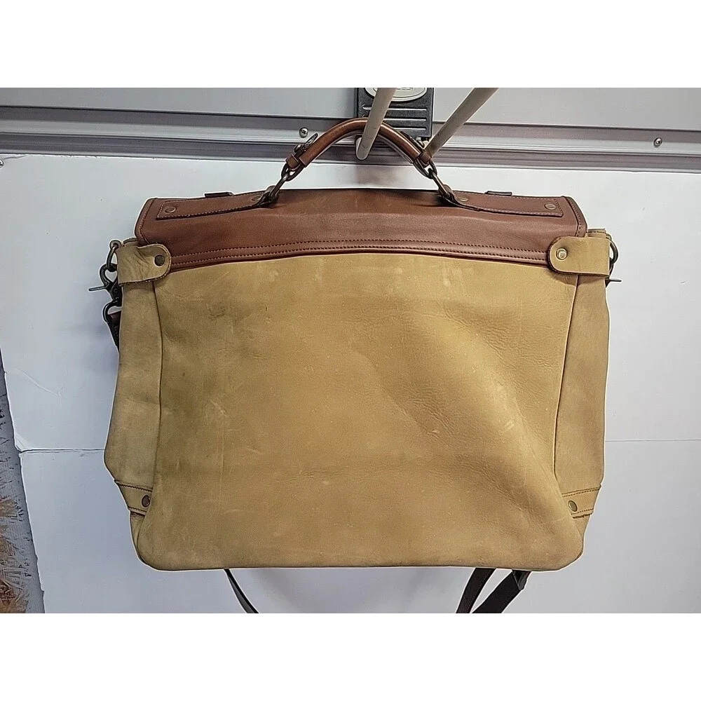 Vintage Genuin Leather Messenger Bag Unisex Shoulder‎ Strap Brown